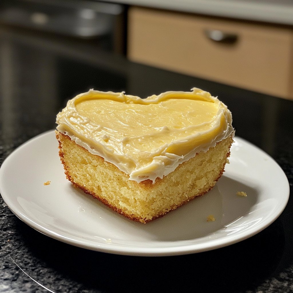 Mini Heart Cake with Lemon Frosting