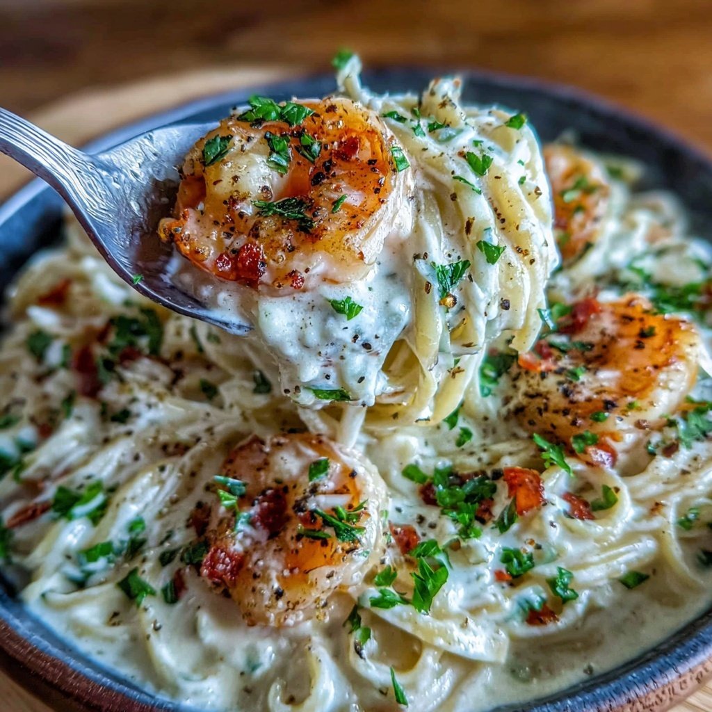 Shrimp Cream Sauce Pasta