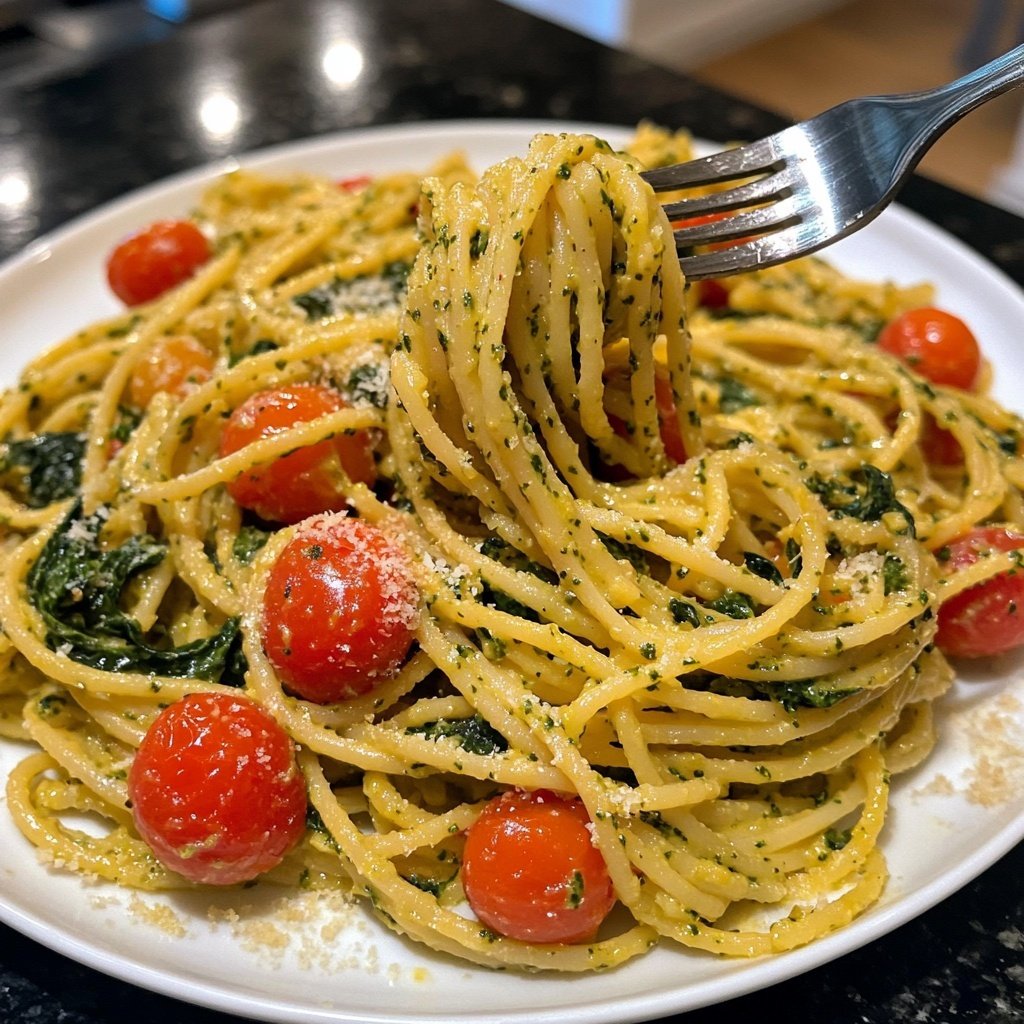 Delicious Spinach Tomato Pasta