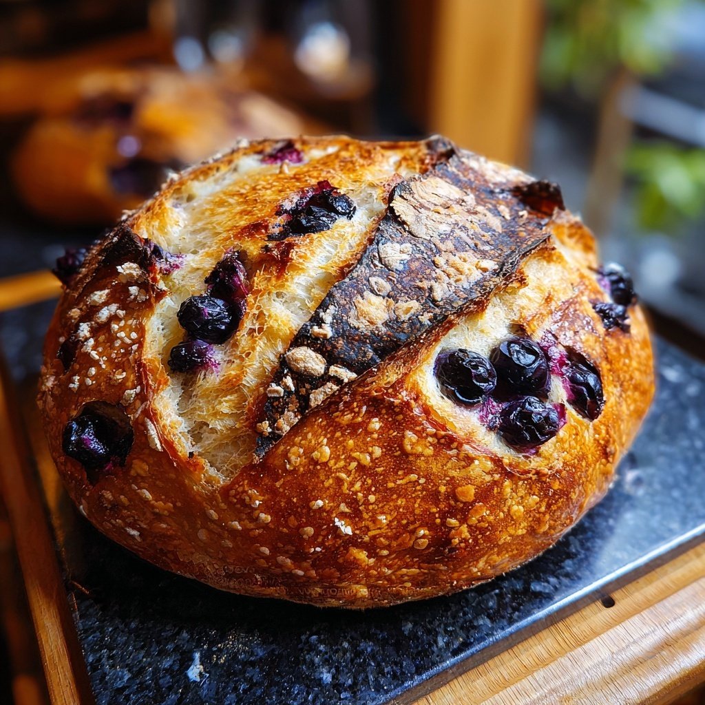 Blueberry Lemon Sourdough Bread Sliced