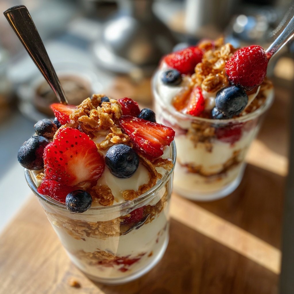 Valentines Breakfast Berry Yogurt Parfaits