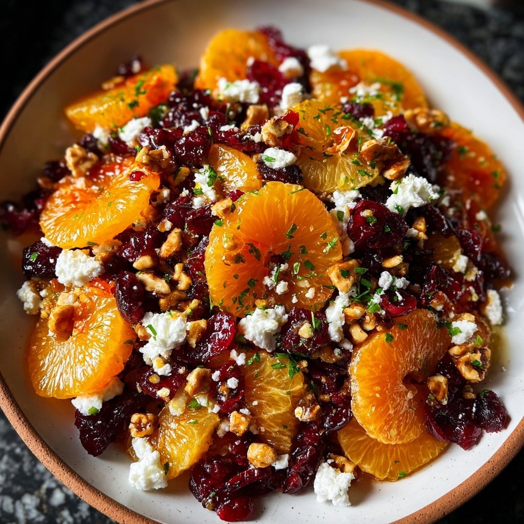 Mandarin Orange Salad with Cranberries + Feta