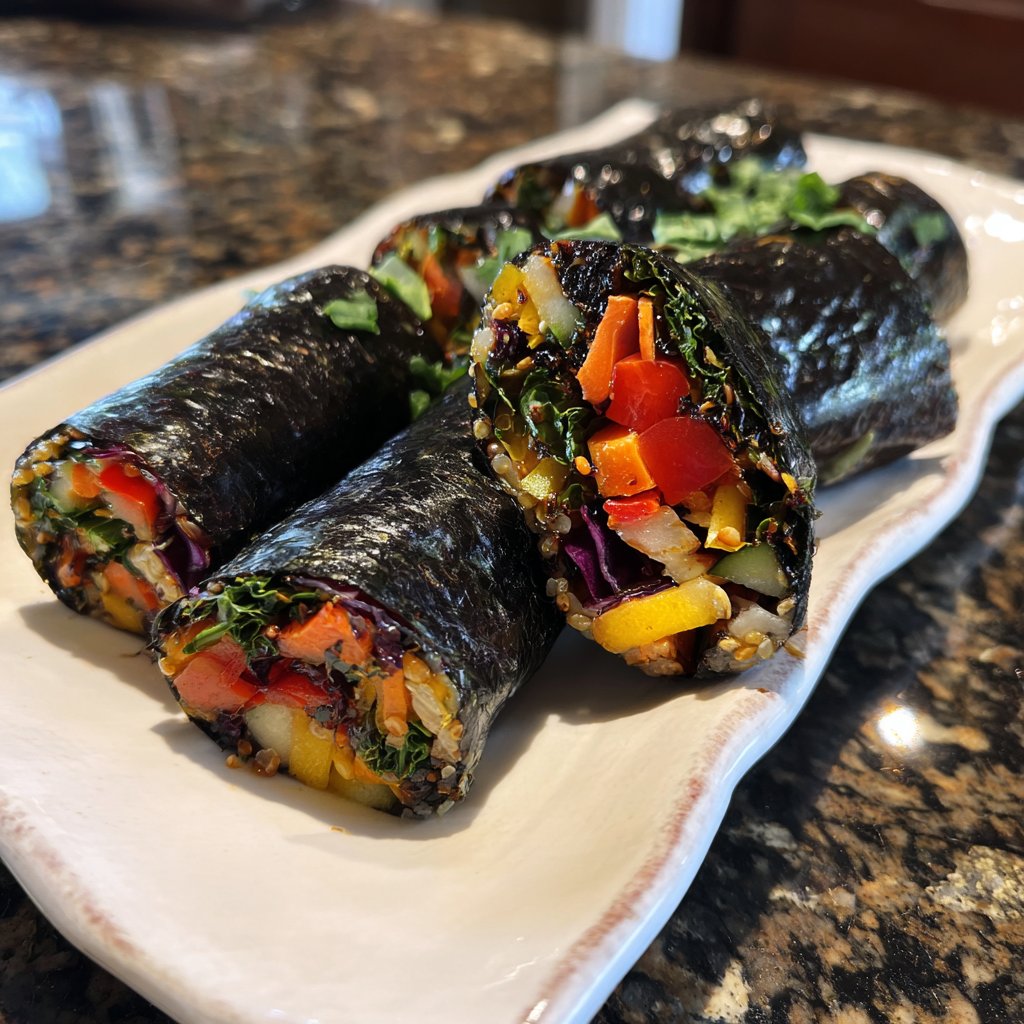 Healthy Lunch Vegetable Sushi Rolls