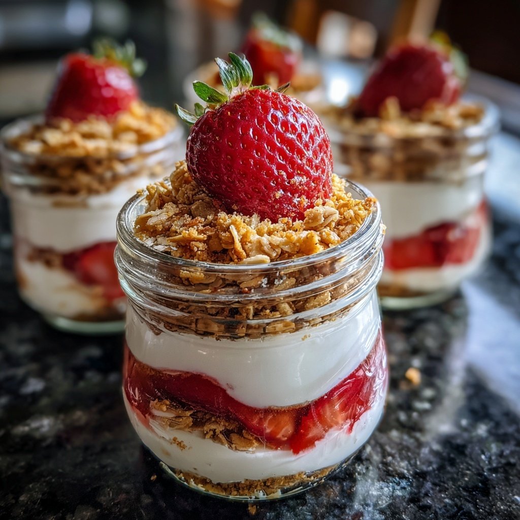 Strawberry Cheesecake Oat Parfaits