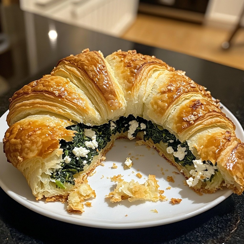 Healthy Spinach and Feta Croissant