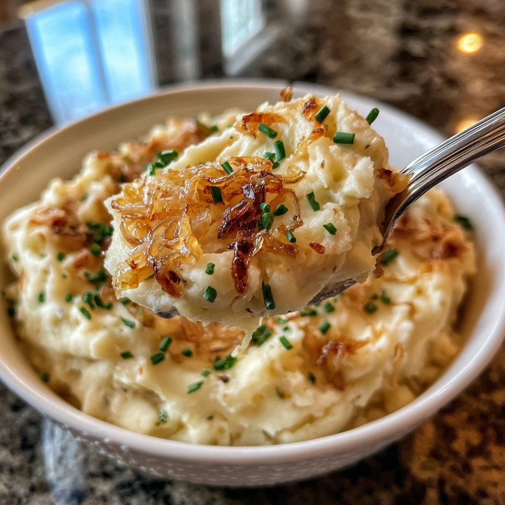 Best Ever Caramelized Onion Mashed Potatoes