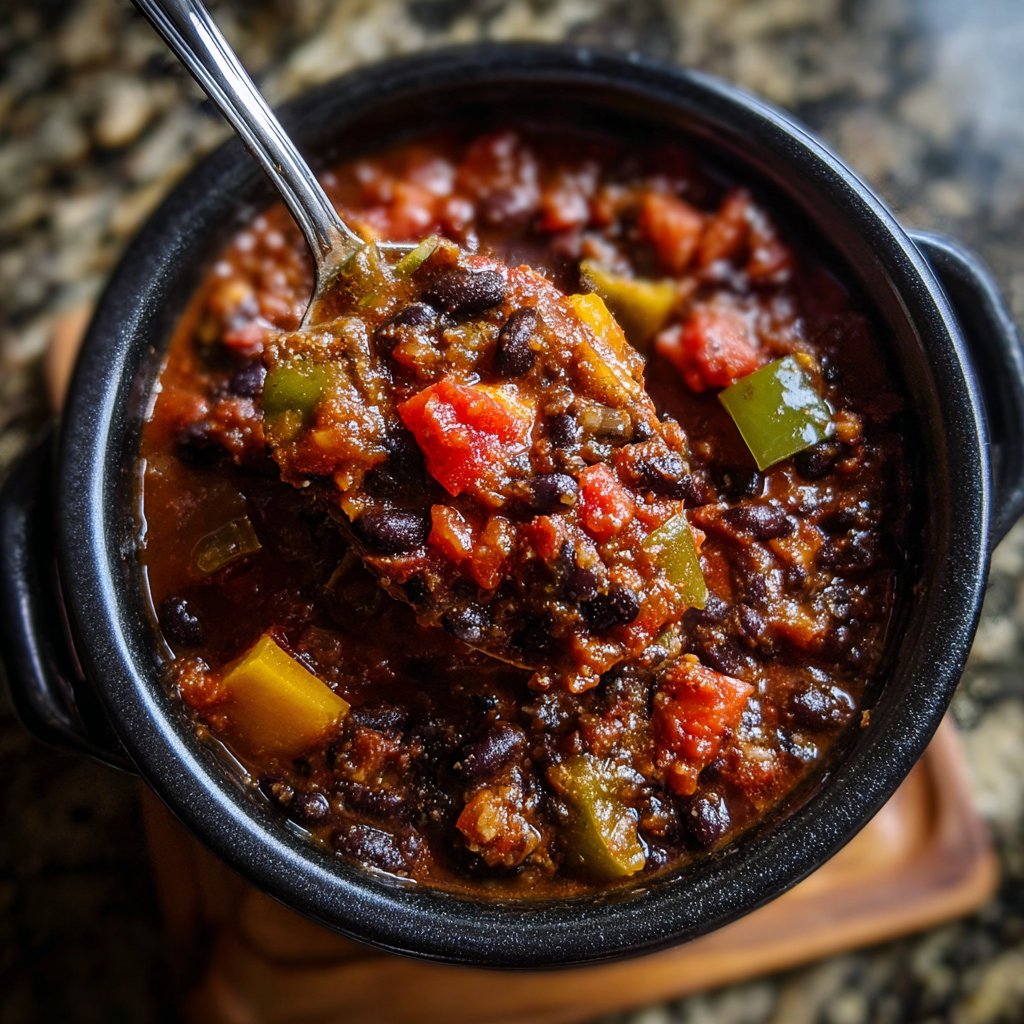 Healthy Crockpot Black Bean Chili