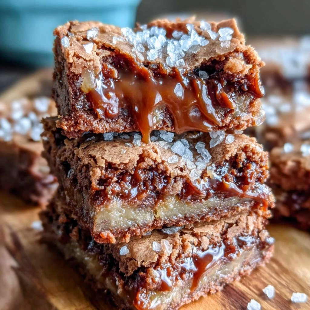 Brownie Mix Salted Caramel Cookie Bars
