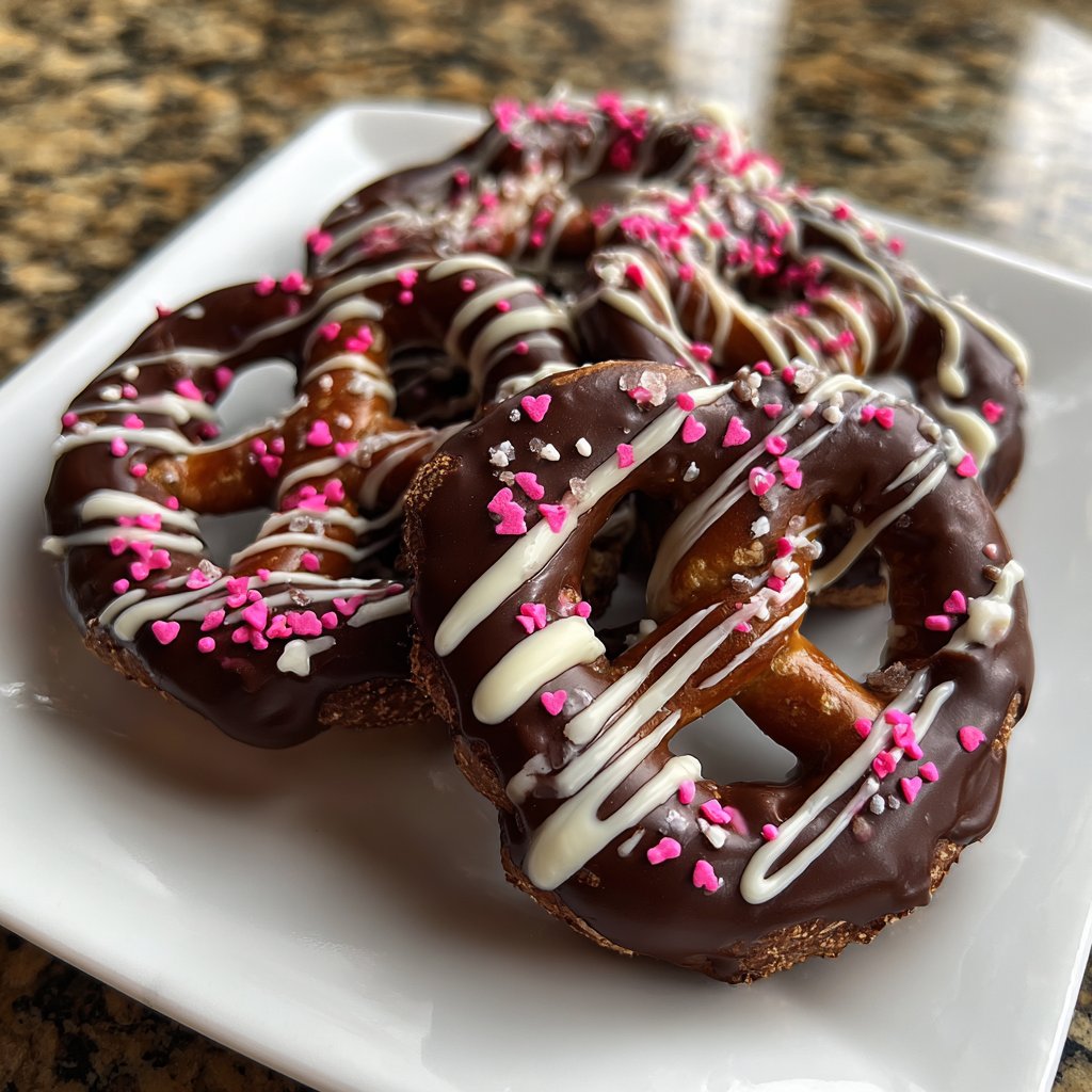 Valentines Snacks Chocolate Dipped Pretzels