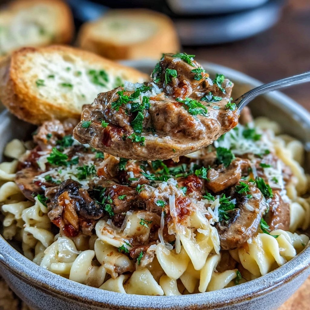 Ground Beef And Mushroom Stroganoff